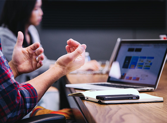 Someone sat down with a laptop and notepad